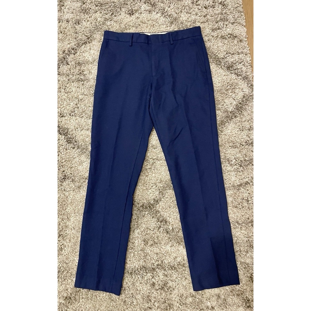 J.Crew Men's Bowery Slim Fit 100% Wool Dress Pants Blue Size 31x32